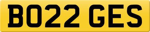 BO22 GES private number plate
